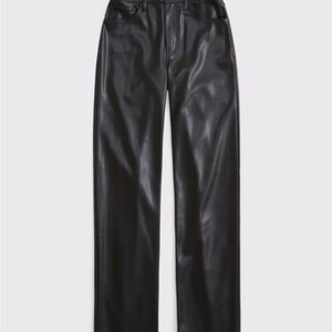 Abercrombie & Fitch Black Faux Leather Straight Jeans